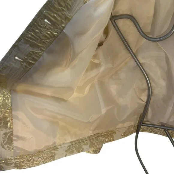 Laura Ashley Gold Metallic Floral Jacket Size Medium - Picture 7 of 10